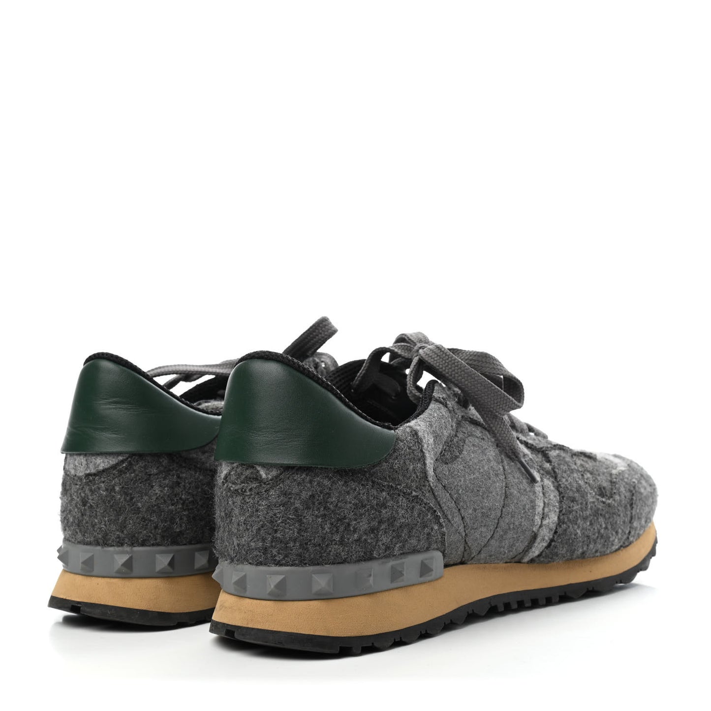 Felt Nappa Camouflage Mens Rockrunner Sneakers 41.5 Grey Green
