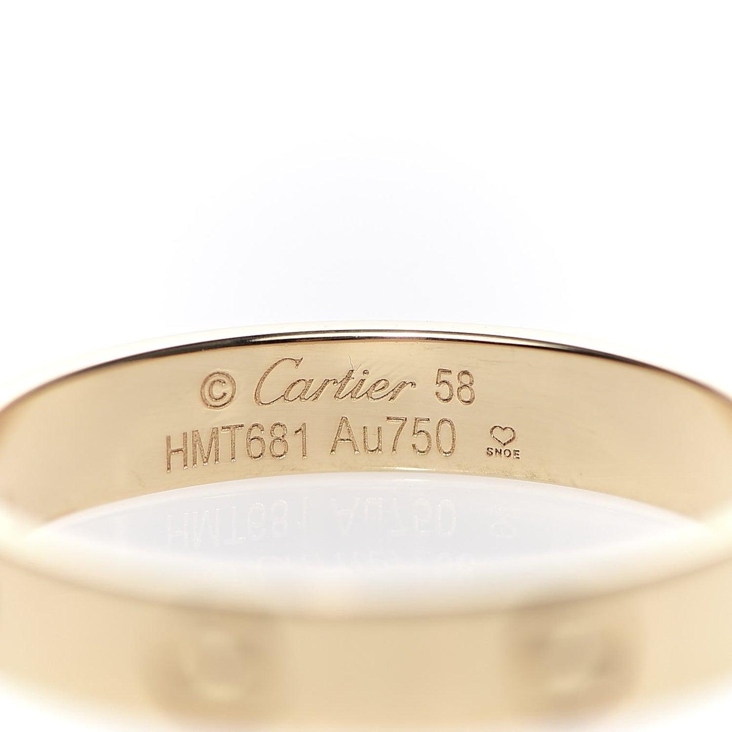 18K Yellow Gold 3.5mm LOVE Wedding Band Ring 58 8.25