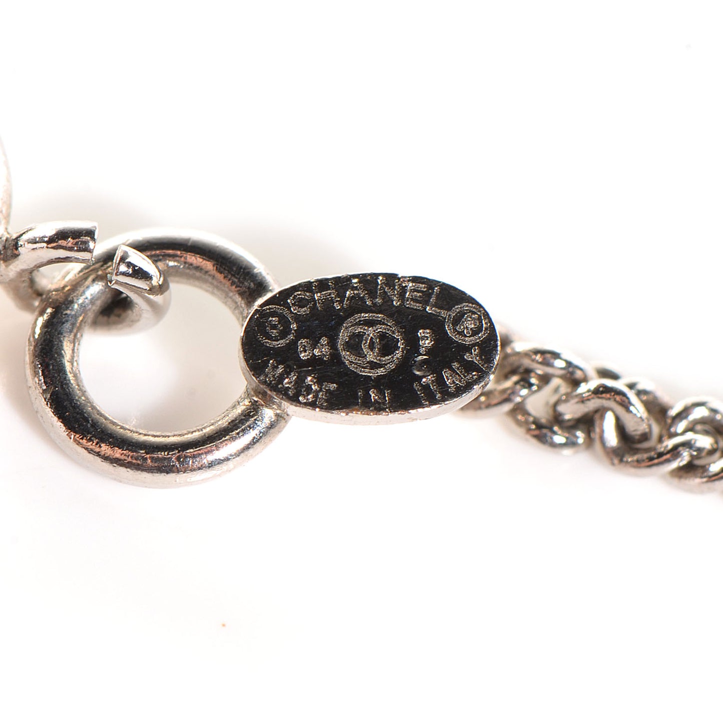Enamel Heart CC Charm Bracelet Silver