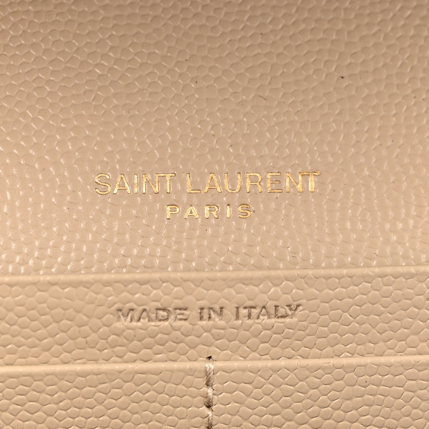 Saint Laurent Grain De Poudre Matelasse Chevron Monogram Chain Wallet Dark Latte 7 of 15