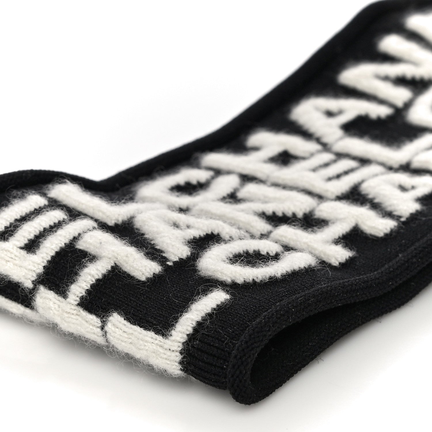 Chanel Cashmere Logo Headband Black White 5 of 6