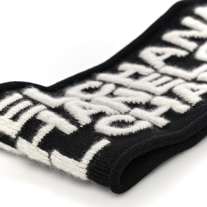 Chanel Cashmere Logo Headband Black White 5 of 6