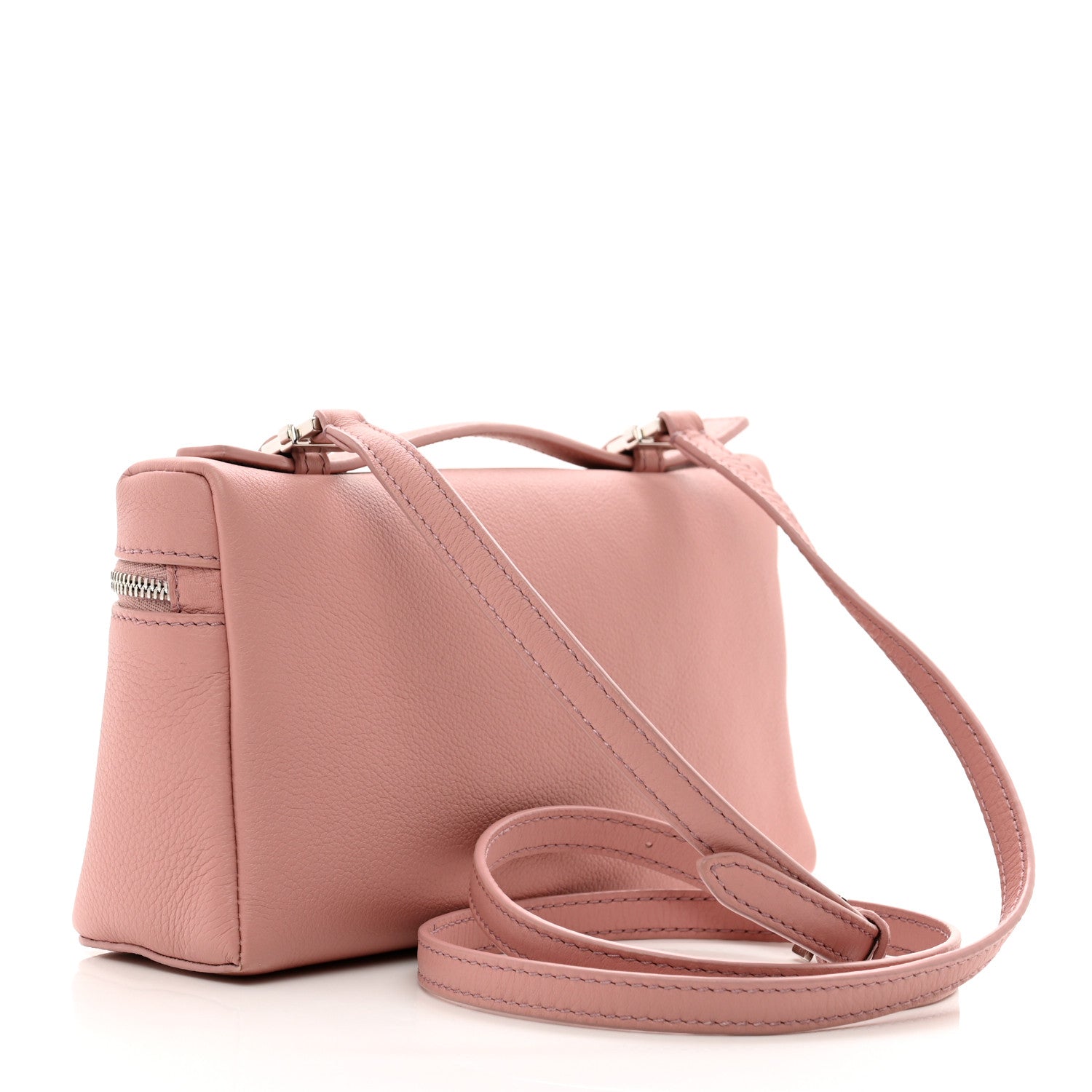 Loro Piana Grained Calfskin L19 Extra Pocket Pouch Rosa 3 of 9