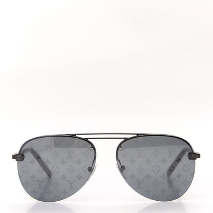 Louis Vuitton Monogram Clockwise Sunglasses Z1019E Dark Gun 2 of 7