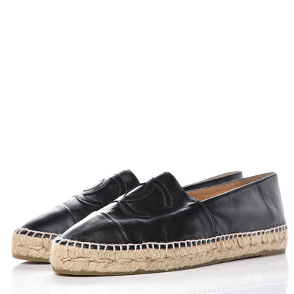 Chanel Lambskin CC Espadrilles 39 Black 3 of 12