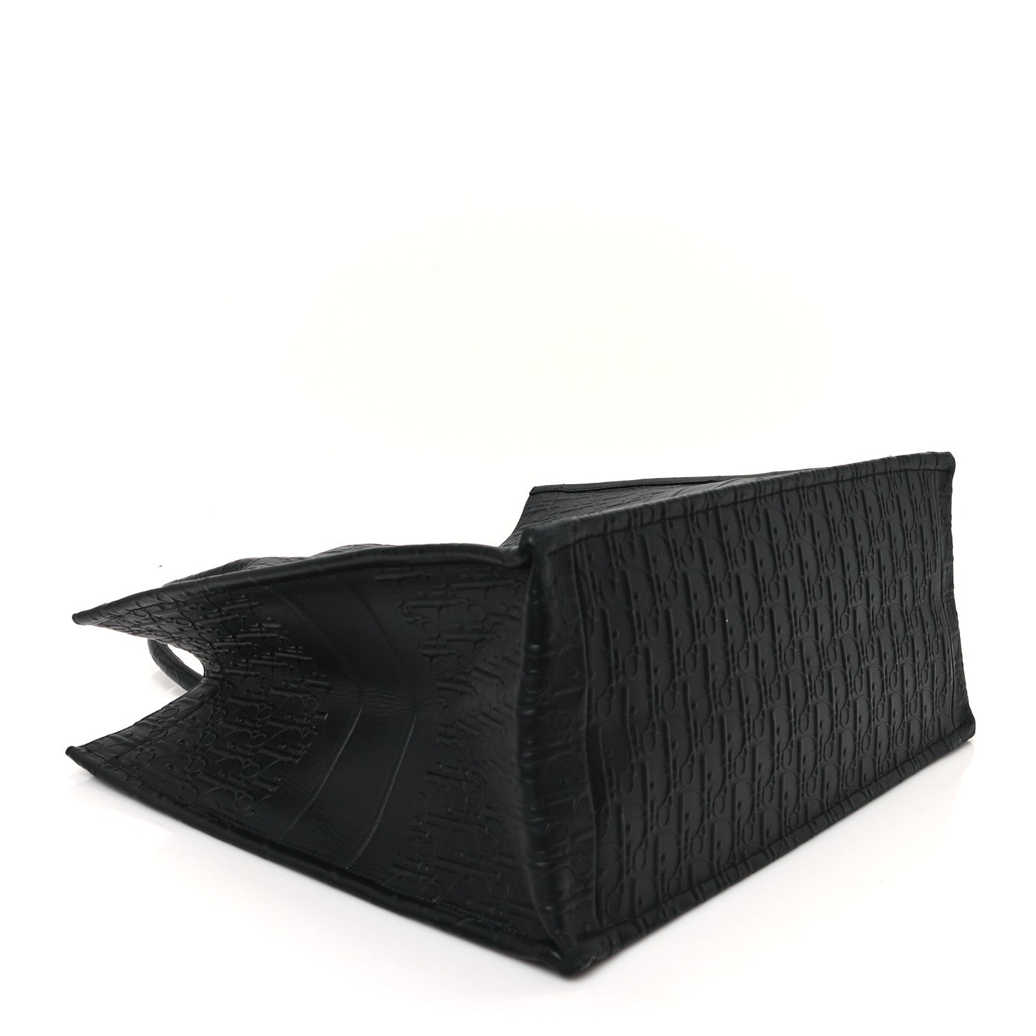 Christian Dior Oblique Calfskin Embossed Medium Book Tote Black 4 of 10