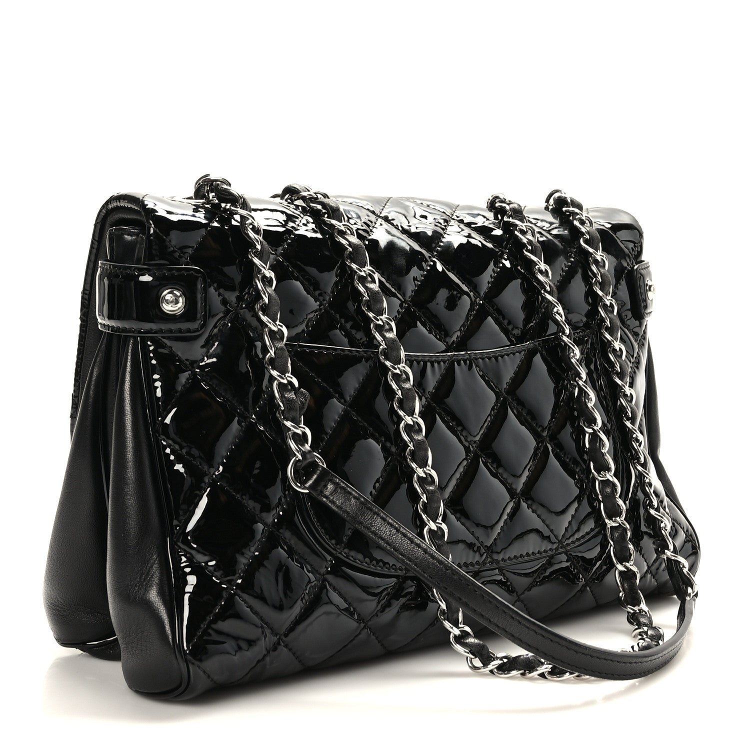 Chanel Patent Quilted Medium Rock In Rome Single Flap Black 3 of 9