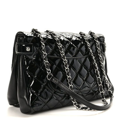 Chanel Patent Quilted Medium Rock In Rome Single Flap Black 3 of 9