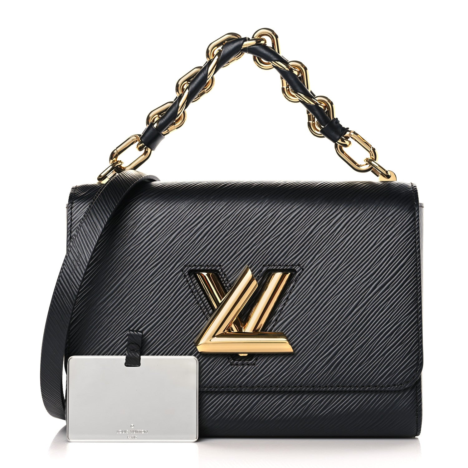 Louis Vuitton Epi Twist Braided Strap Shoulder Bag MM Black 1 of 9
