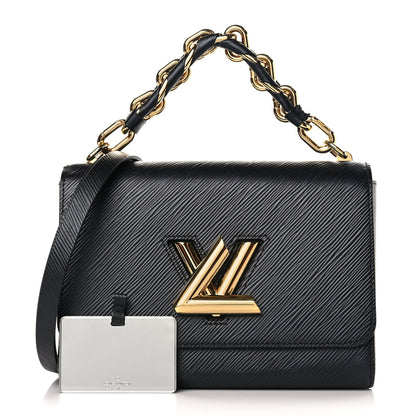 Louis Vuitton Epi Twist Braided Strap Shoulder Bag MM Black 1 of 9