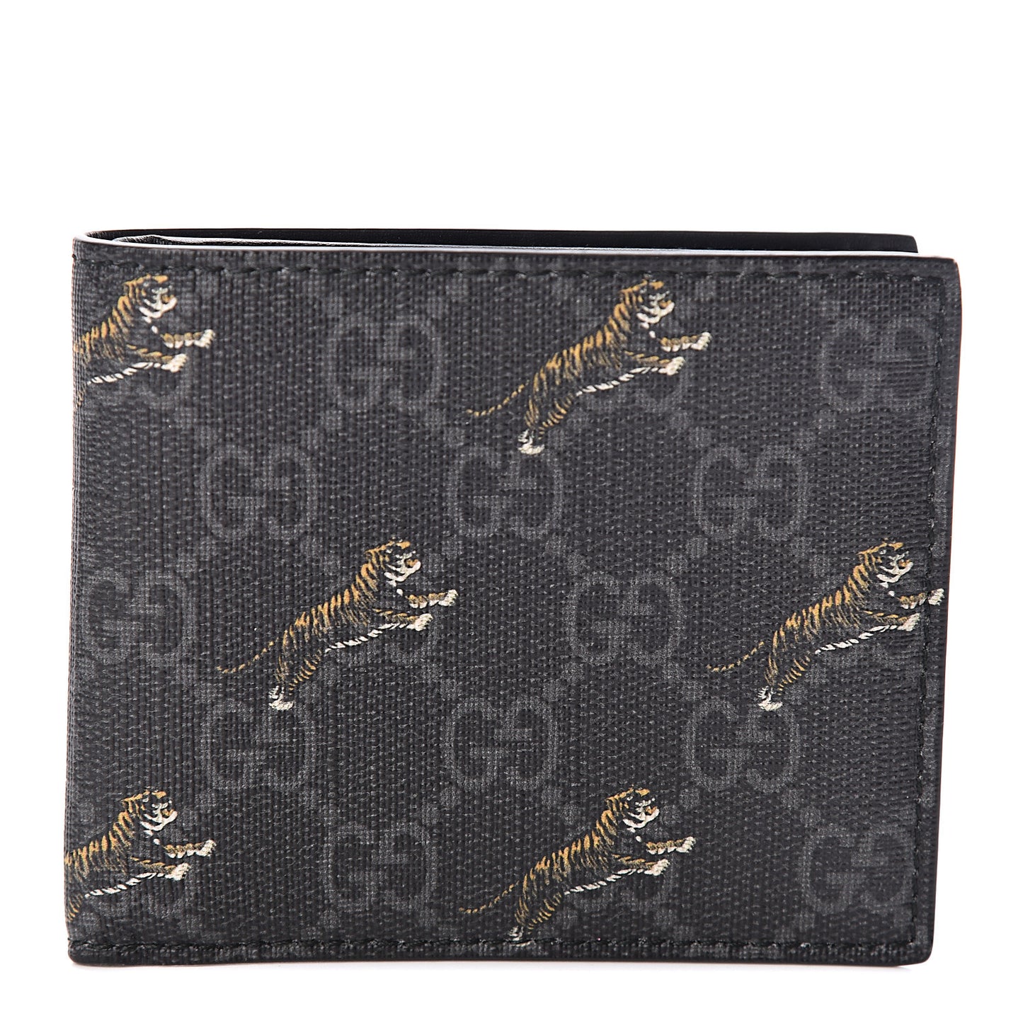 GG Supreme Monogram Tigers Wallet Black Multicolor