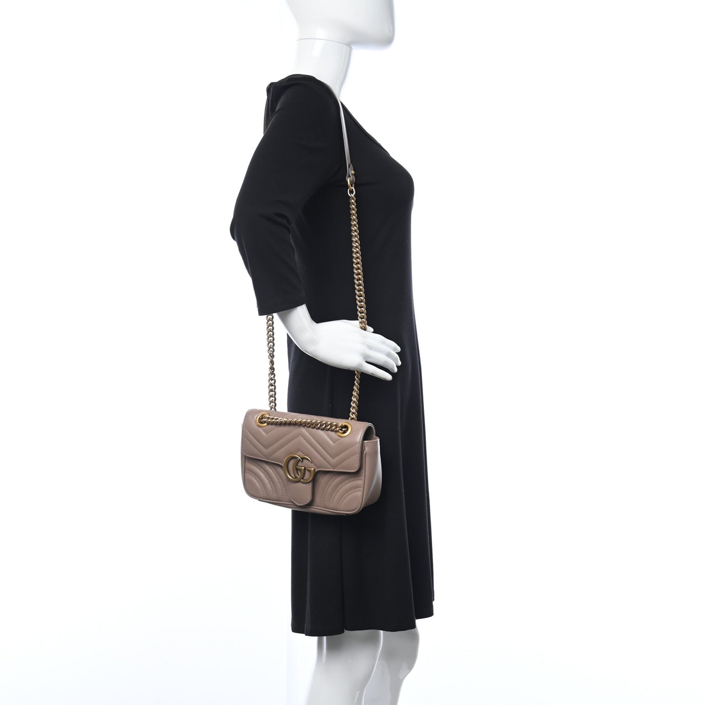 Calfskin Matelasse Mini GG Marmont Shoulder Bag Porcelain Rose