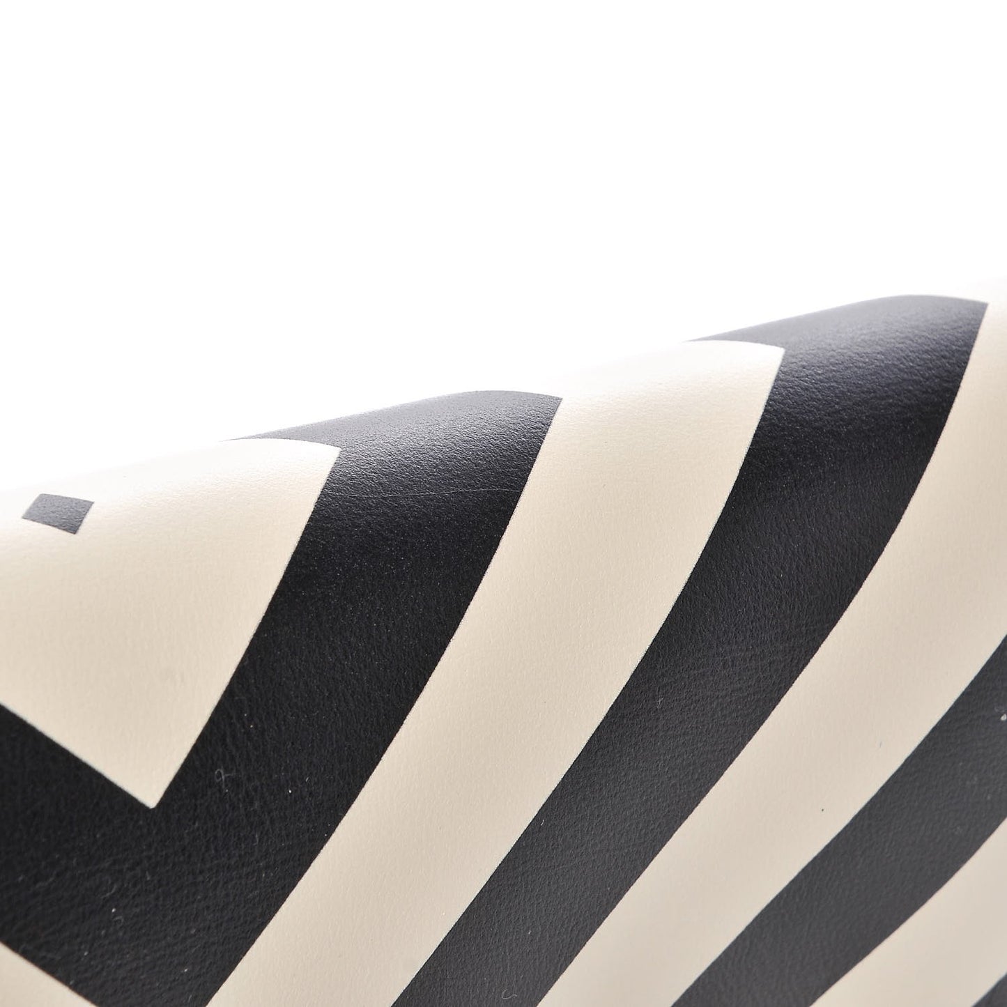 Nappa Chevron Striped Rockstud Wristlet Clutch Light Ivory Black