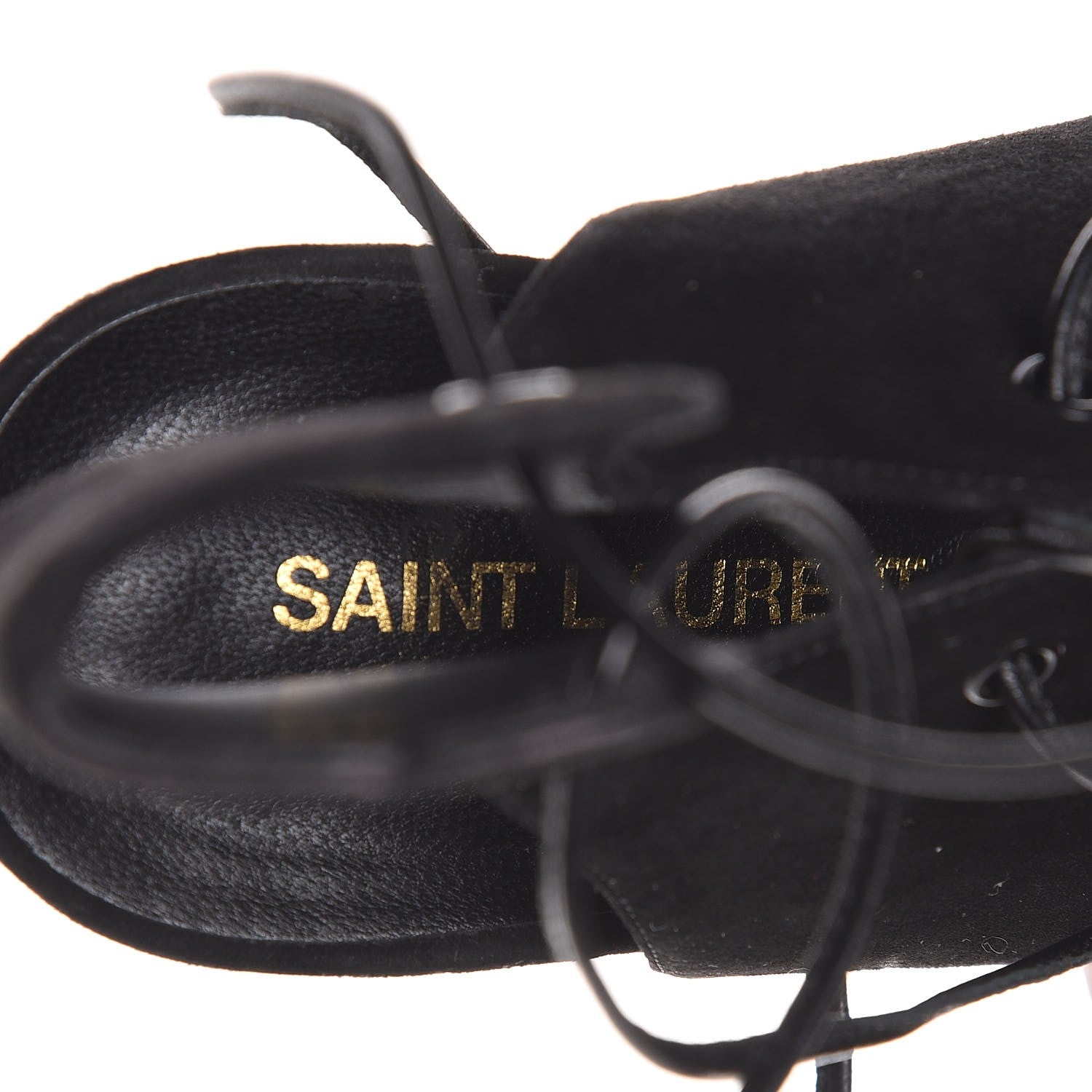 Saint Laurent Suede Babies Lace Up Sandal 36 Black 8 of 10