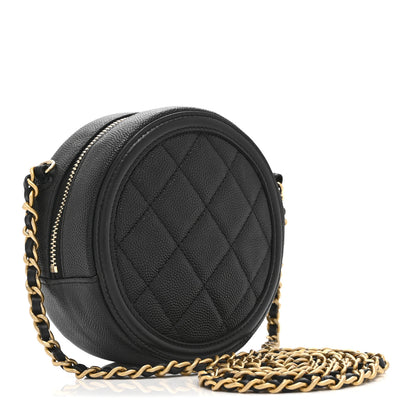 Chanel Caviar Quilted Round Filigree Crossbody Black 3 of 11