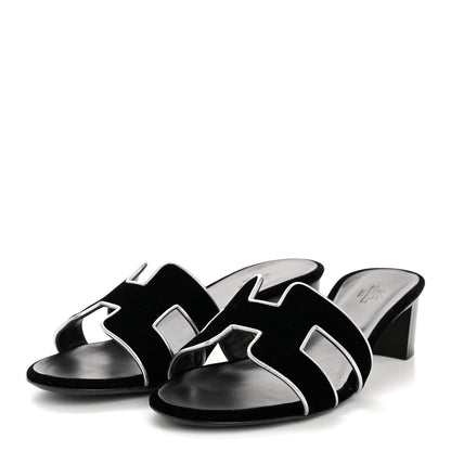 Hermes Velvet Nappa Oasis Sandals 39  39 Argent Vieilli 4 of 9
