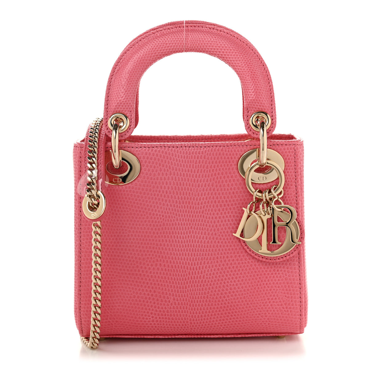 Lizard Mini Lady Dior Pink