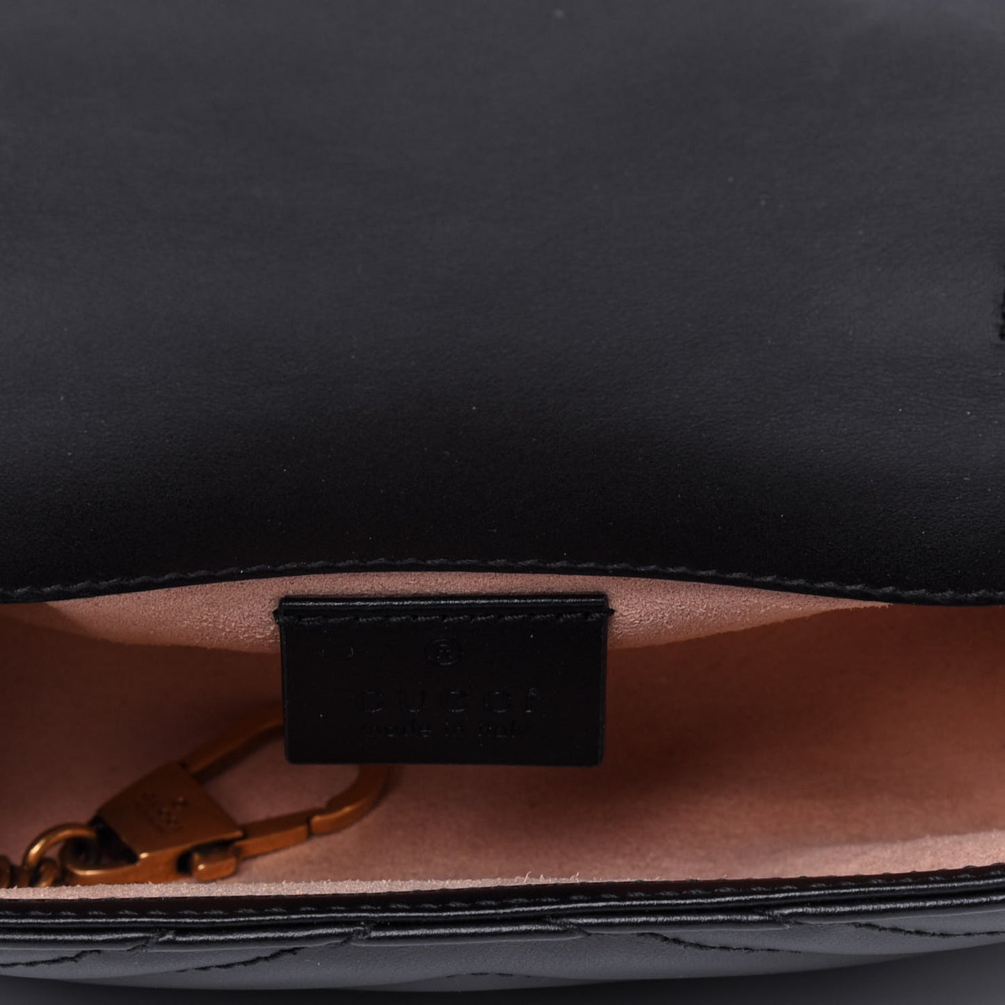 Calfskin Matelasse Super Mini GG Marmont Shoulder Bag Black