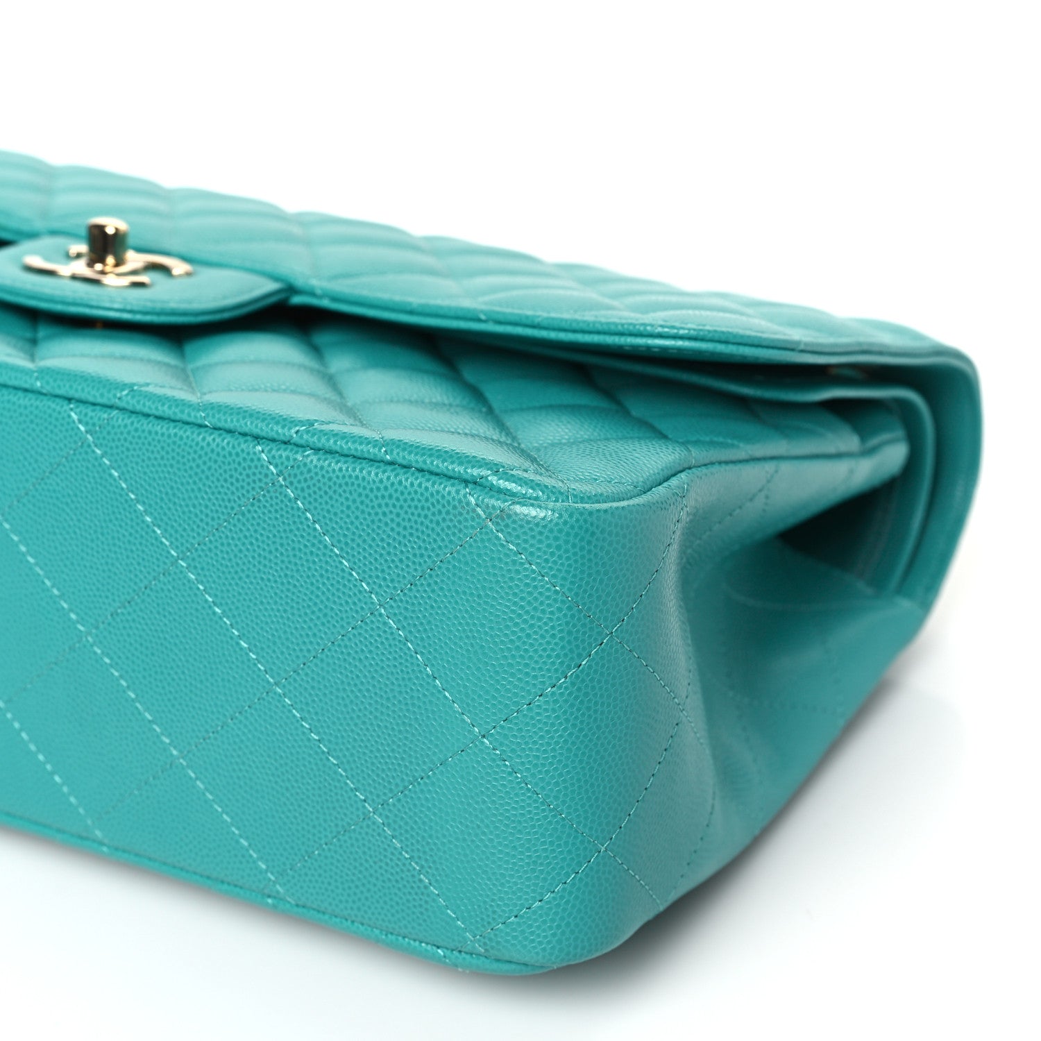 Chanel Caviar Quilted Jumbo Double Flap Turquoise 9 of 9