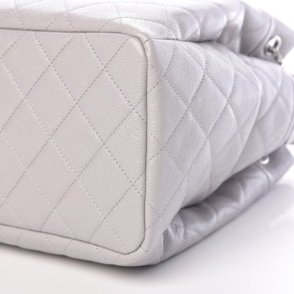 Chanel Grained Calfskin Quilted Medium CC Chain Bucket Drawstring Bag Light Grey 10 of 10