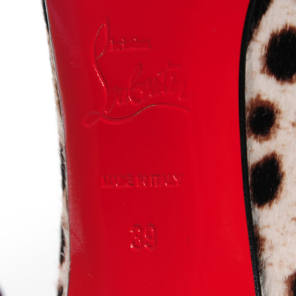 Christian Louboutin Calf Hair Leopard Print Pigalle Follies 100 Pumps 39 Brown White 11 of 13