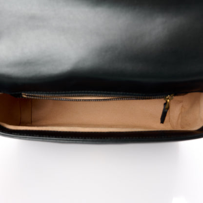 Gucci Calfskin Matelasse Small GG Marmont Top Handle Shoulder Bag Black 5 of 10