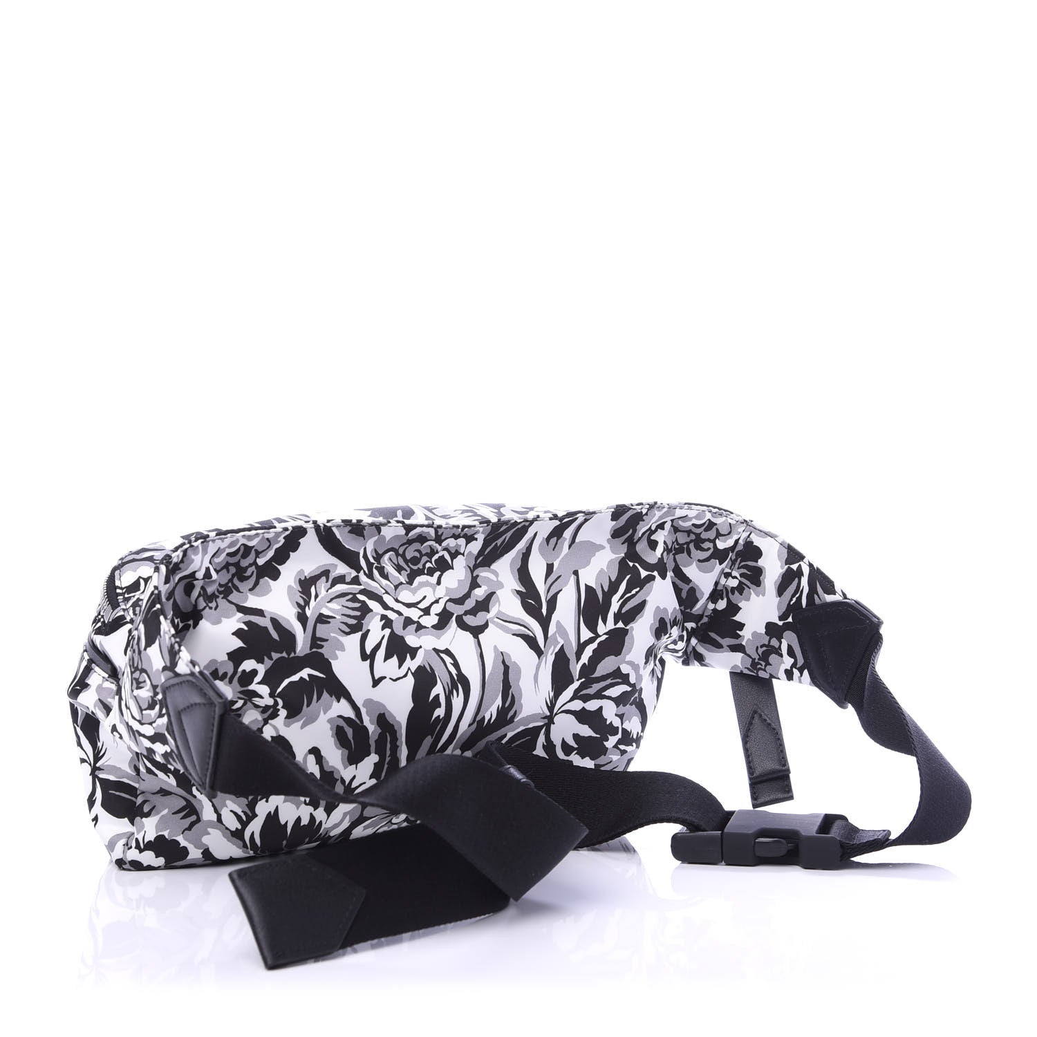 Givenchy Nylon Print Floral Downtown Belt Bag Black White 3 of 9