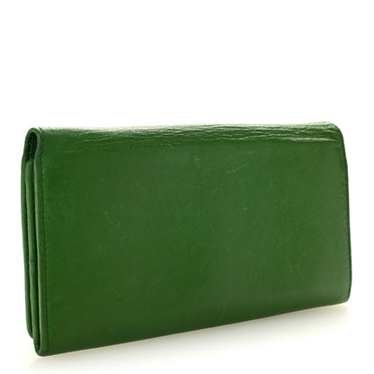 Balenciaga Agneau Classic Hardware Money Wallet Vert Poker 3 of 8