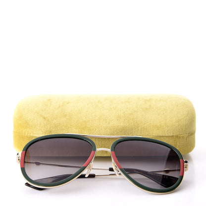 Gucci Web Aviator Sunglasses GG0062S Green Red 8 of 8
