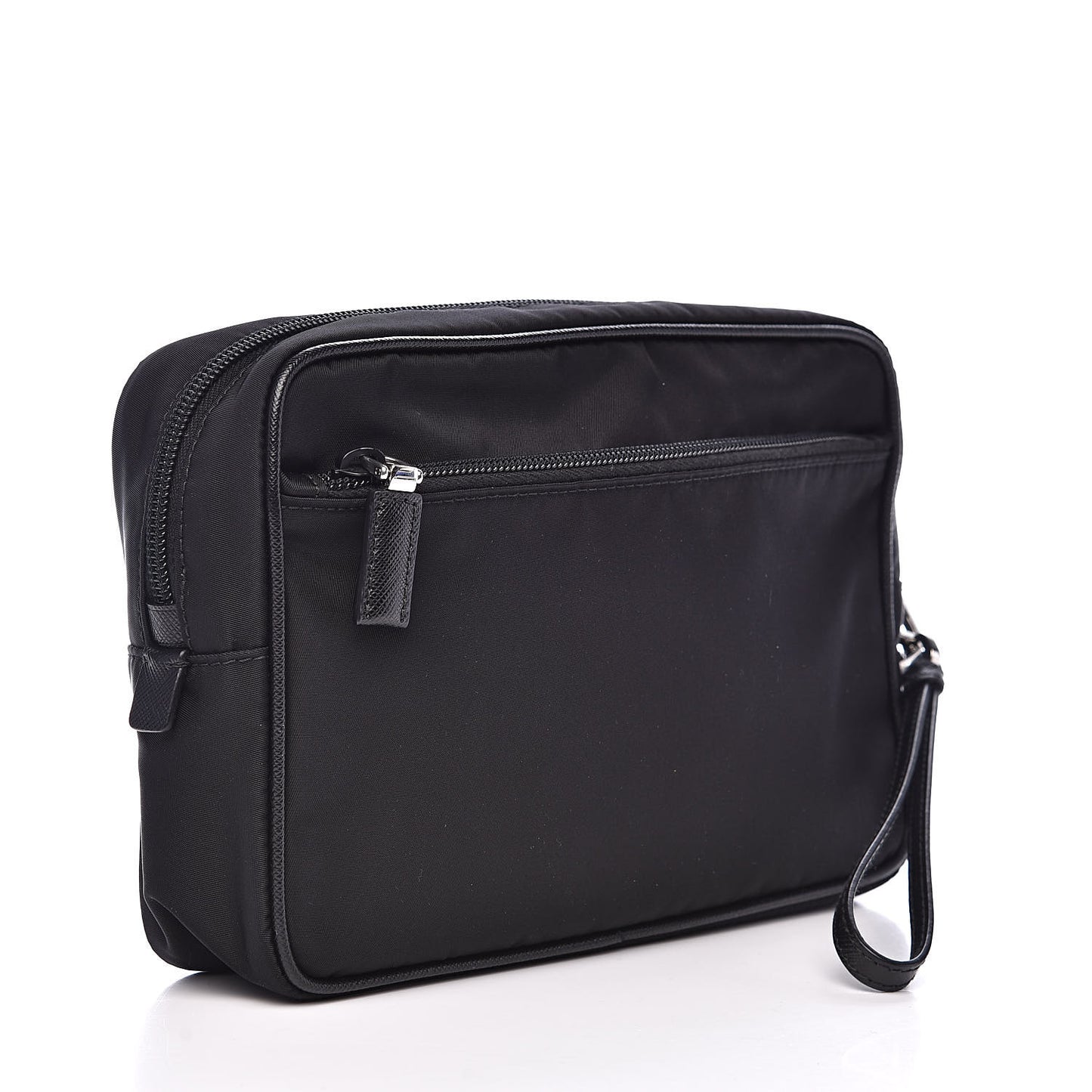 Tessuto Nylon Saffiano Wristlet Black