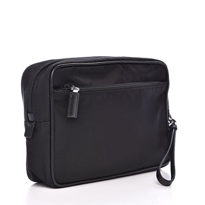 Prada Tessuto Nylon Saffiano Wristlet Black 3 of 9