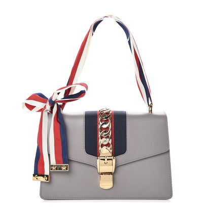 Gucci Calfskin Small Sylvie Shoulder Bag Deep Grey 1 of 7