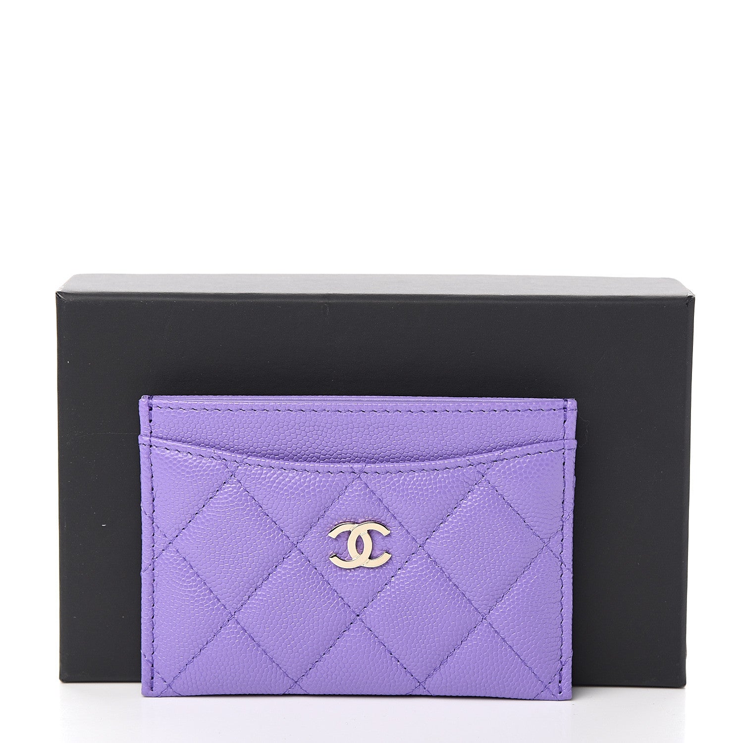Chanel Caviar Quilted Card Holder Purple 8 of 8