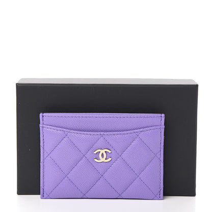 Chanel Caviar Quilted Card Holder Purple 8 of 8