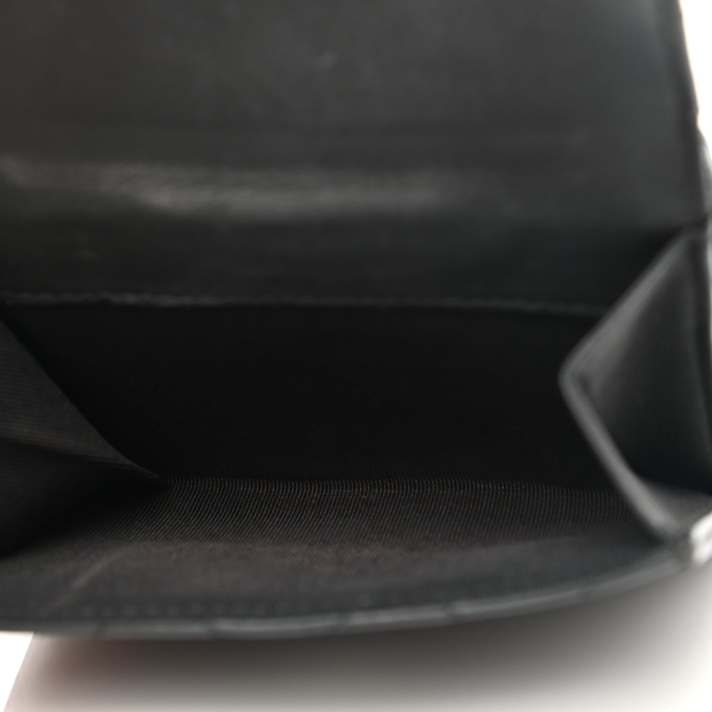 Lambskin Quilted Compact Flap Wallet Black