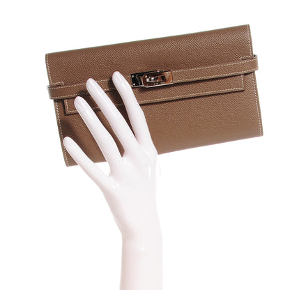 Hermes Epsom Kelly Longue Wallet Etoupe 2 of 12