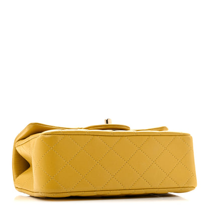 Chanel Lambskin Quilted Mini Top Handle Rectangular Flap Yellow 4 of 12