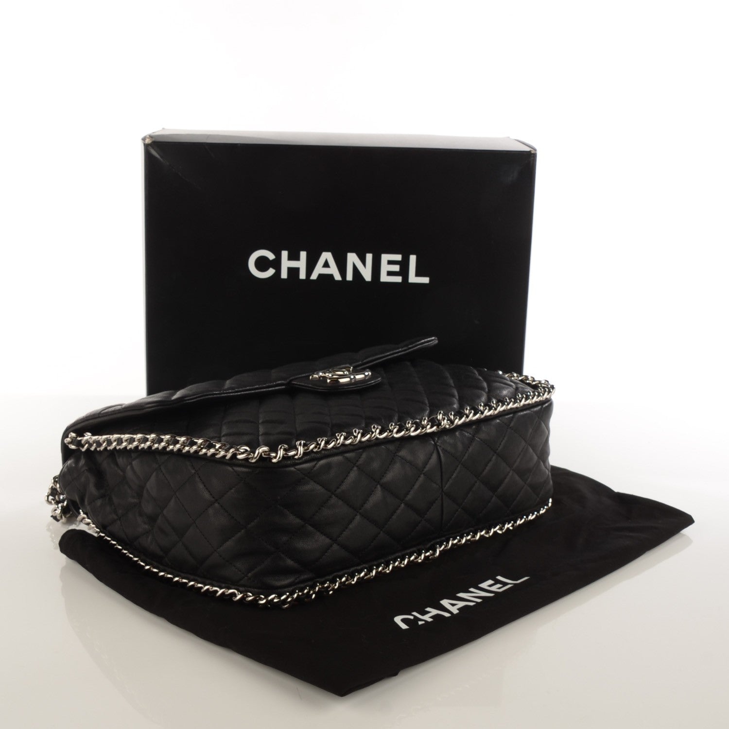 Chanel Washed Lambskin Quilted Maxi Chain Around Flap Black 4 of 7