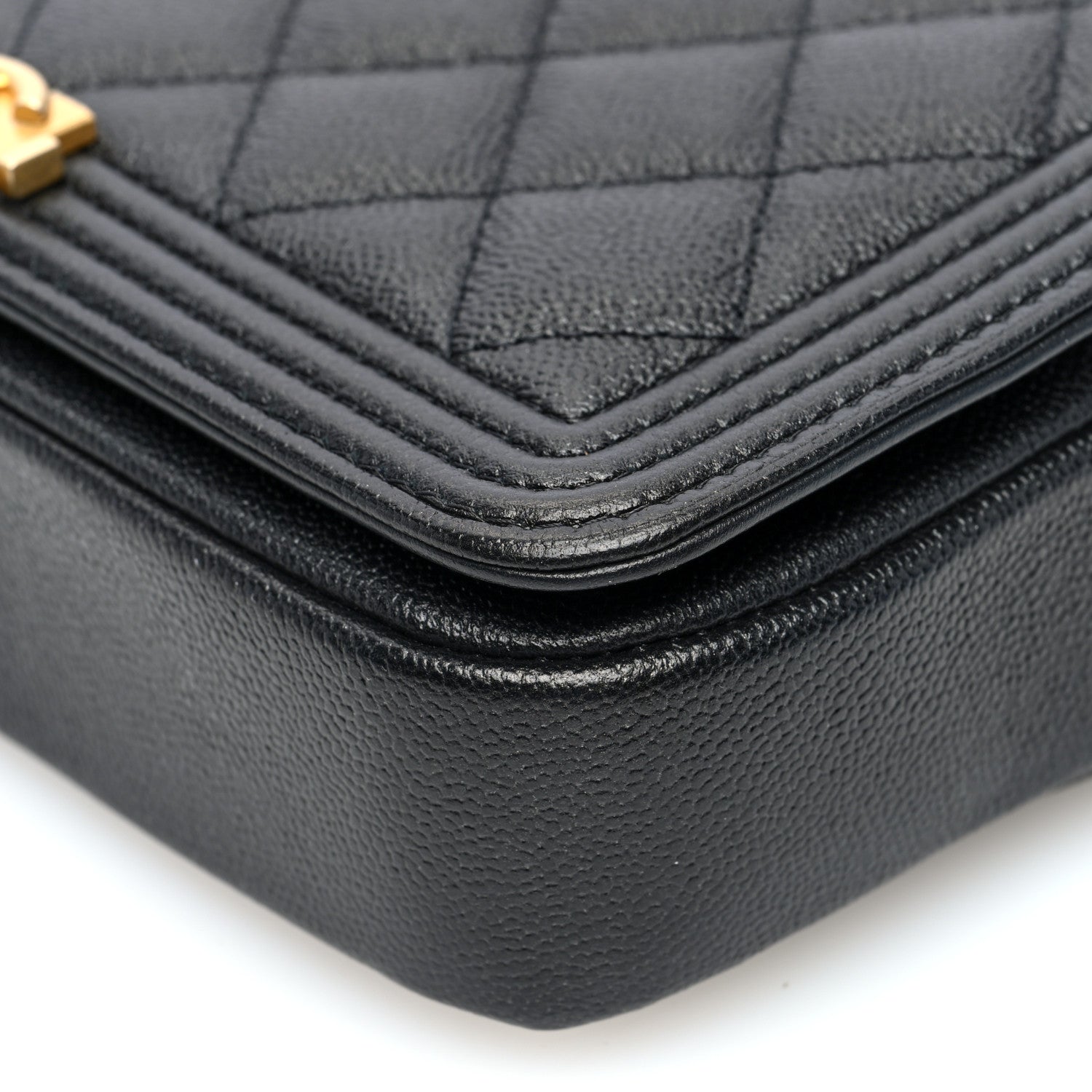 Chanel Caviar Quilted Boy Phone Holder Wallet On Chain Black 11 of 11