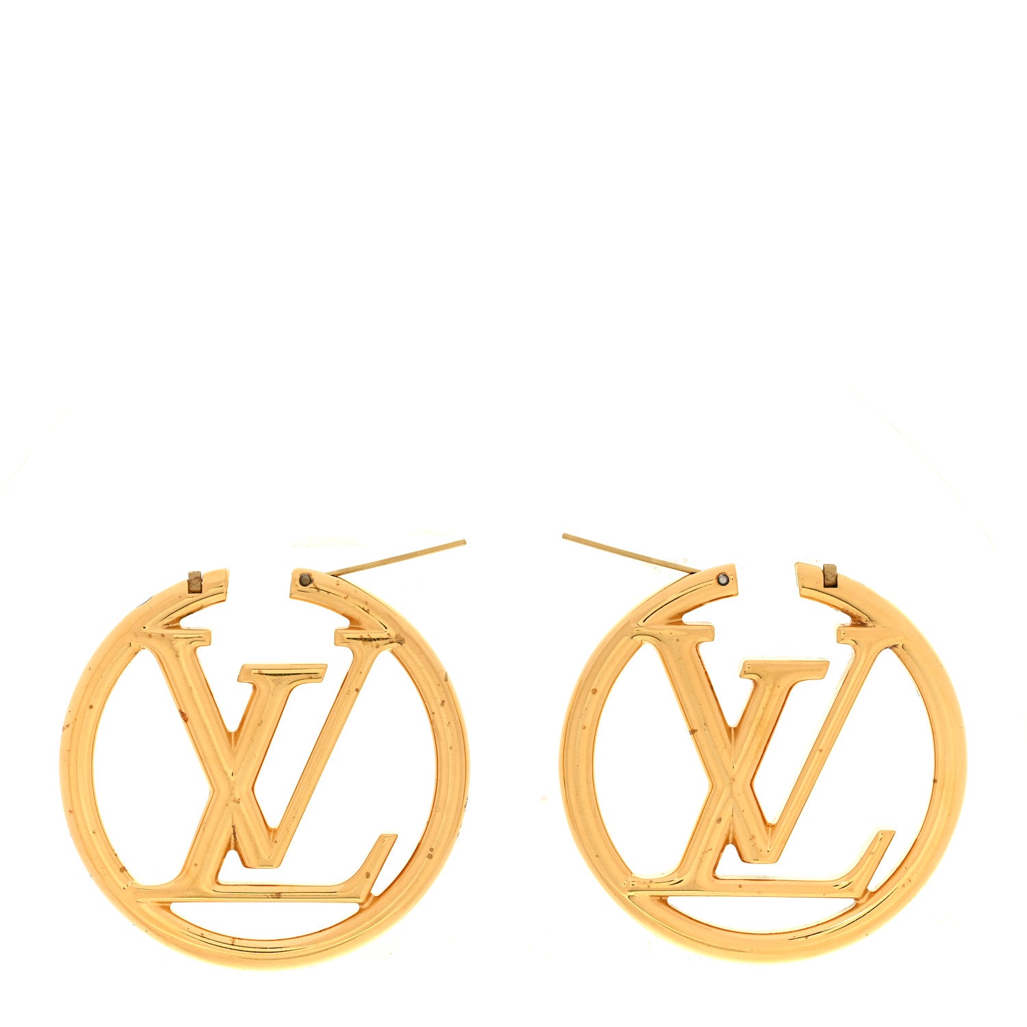Louis Vuitton Metal Louise Hoop Earrings Gold 3 of 5