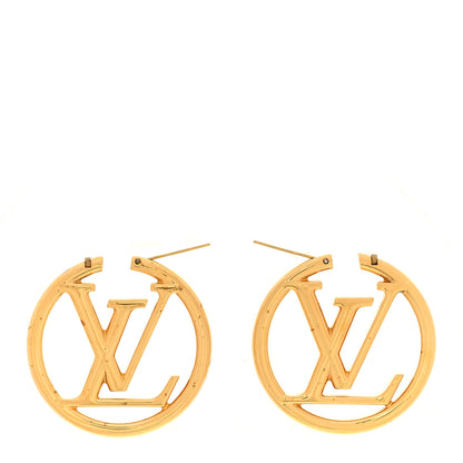 Louis Vuitton Metal Louise Hoop Earrings Gold 3 of 5