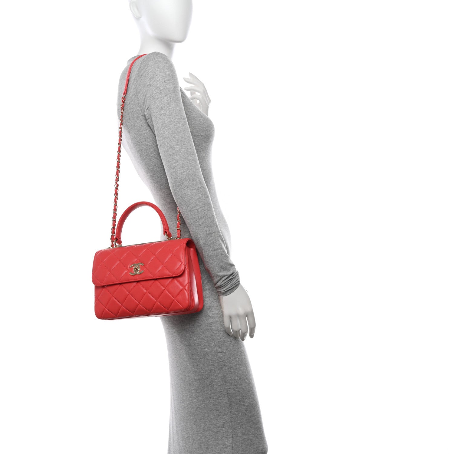 Chanel Lambskin Quilted Small Trendy CC Flap Dual Handle Bag Bright Pink 2 of 12