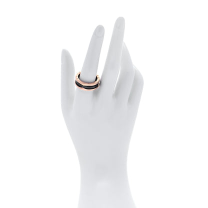 Bulgari 18K Rose Gold Black Ceramic B.Zero1 Two-Band Ring 61 9.5 2 of 5