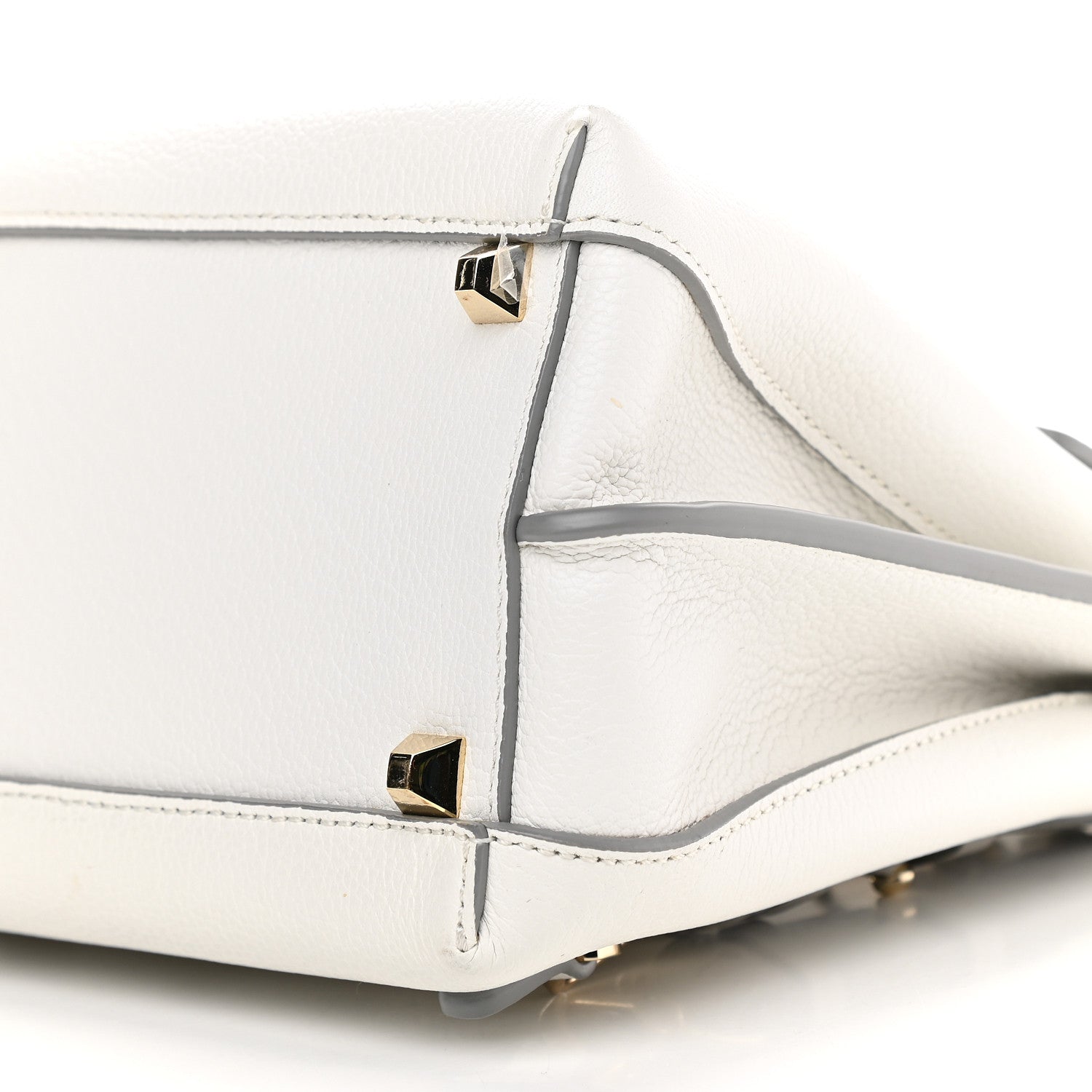 MCM Grained Calfskin Medium Milla Convertible Backpack White Flake 8 of 14