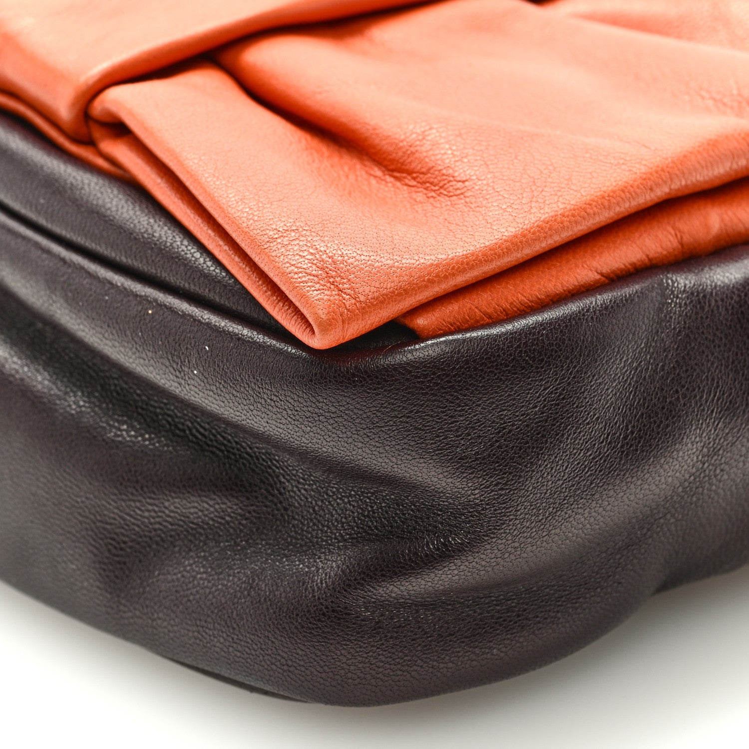 Prada Nappa Zippers Bow Clutch Brown Orange 8 of 8
