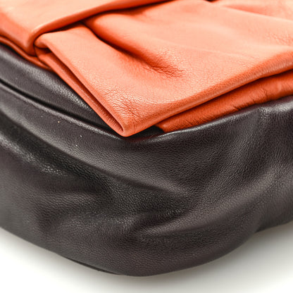 Prada Nappa Zippers Bow Clutch Brown Orange 8 of 8