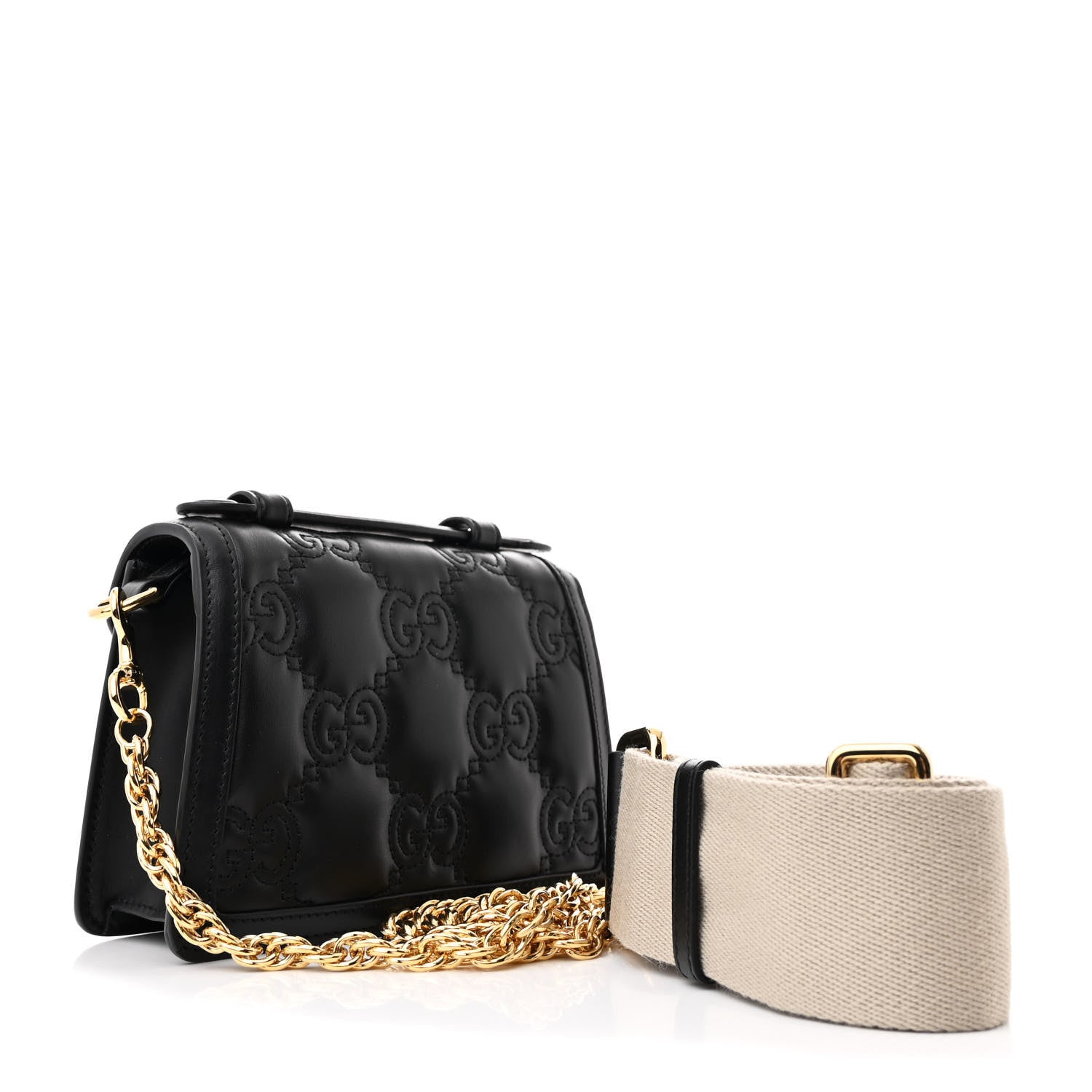 Gucci Calfskin GG Matelasse Mini Top Handle Shoulder Bag Black 3 of 10