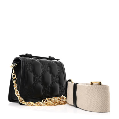 Gucci Calfskin GG Matelasse Mini Top Handle Shoulder Bag Black 3 of 10