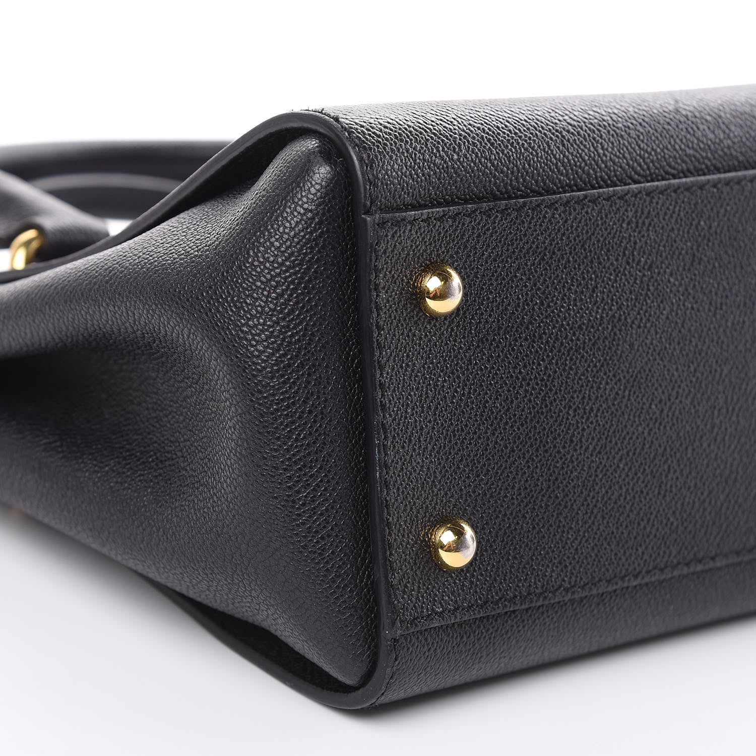 Burberry Soft Grain Calfskin Small Buckle Tote Black 8 of 13