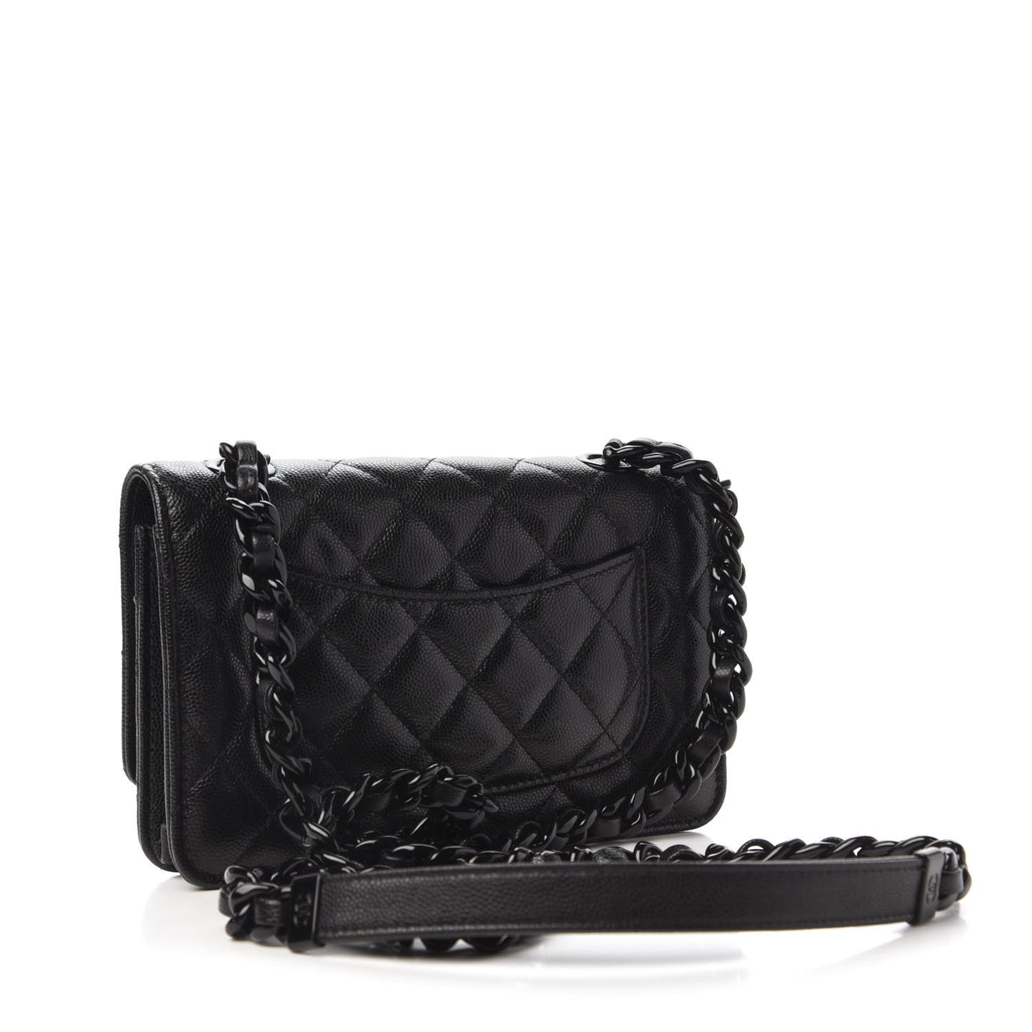 Caviar Quilted My Everything Wallet On Chain WOC Black